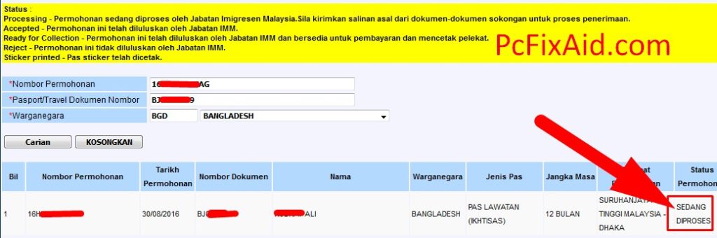 Myimms-e-services Malaysia Visa